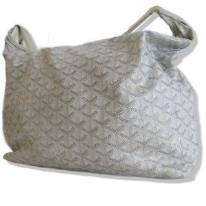 Authentic Goyard Fidji Zip Hobo Bag White Blanc Canvas Discontinued Vintage Bag